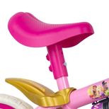Bicicleta Infantil Nathor Princesas R12 Aro 12 com Rodinhas Branco Rosa e Dourado