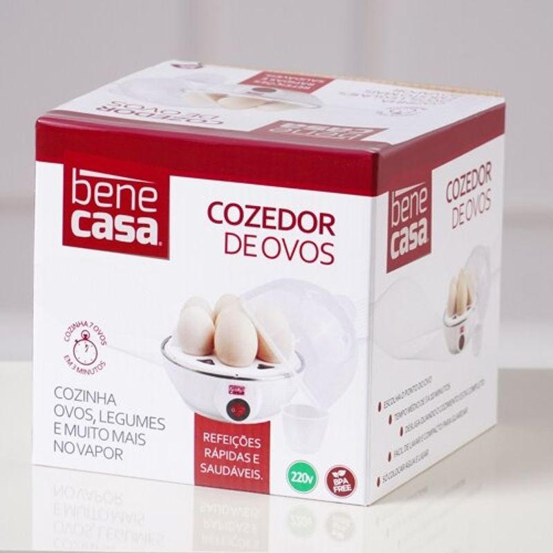 Cozedor de Ovos Hipertextil em Polipropileno e Inox Branco