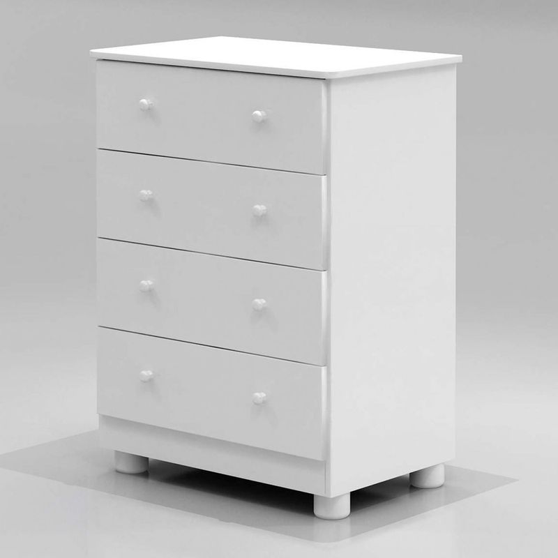 Cômoda Junior 3057 4 Gavetas Peroba Mdf Branco Brilho