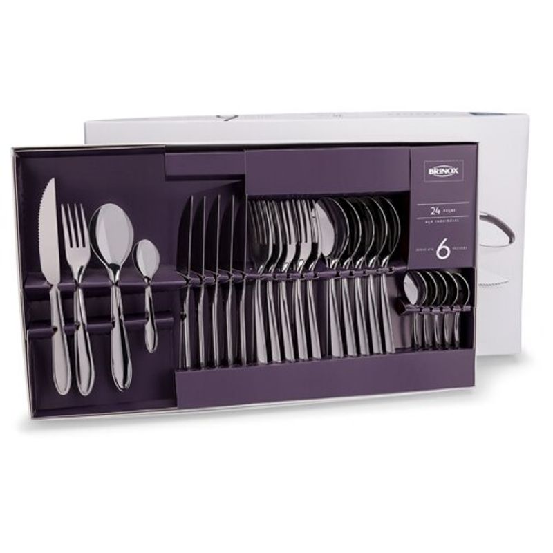 Faqueiro Brinox Lyon com 24 Peças Inox