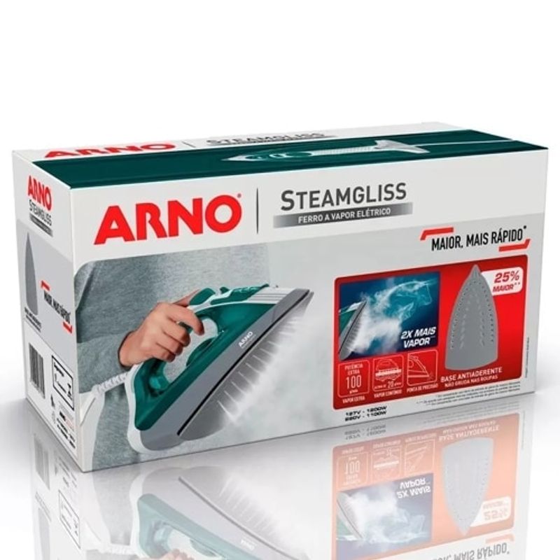 Ferro de Passar Roupas a Vapor Arno FV1920B2 1200W Branco e Cinza