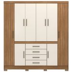 Guarda-roupa Demobile New Realce 8 Portas 4 Gavetas em MDP Amendola Off White