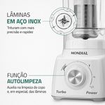 Liquidificador Mondial Turbo Power L-99 WG 2,2 L 3 Velocidades 500 W Branco