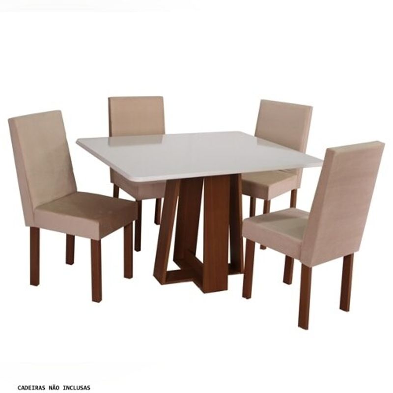 Mesa de Cozinha Móveis São Carlos Liz Pequena com Tampo em MDF Naturalle Off White