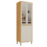 Paneleiro Rio Doce Reflecta Syrah 4 Portas em MDF Amêndoa Off White