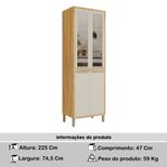 Paneleiro Rio Doce Reflecta Syrah 4 Portas em MDF Amêndoa Off White