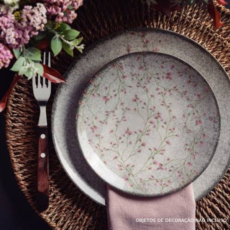 Prato Raso Tramontina Floralis 96580080 em Porcelana Estampado