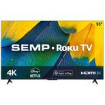 Smart TV 55" LED 4K SEMP TCL Roku RK8600 4 HDMI, 1 USB