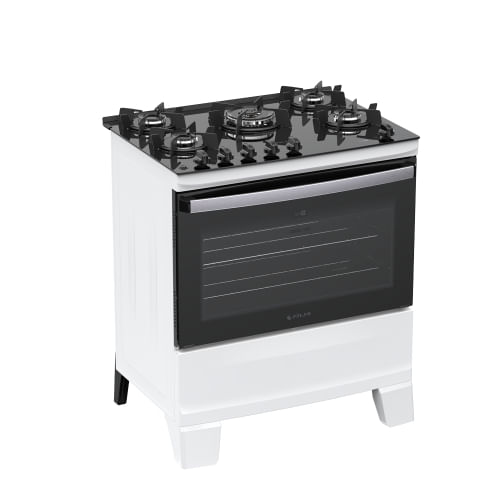 Fogão 5 Bocas Atlas Agile Up Glass Branco Mesa em Vidro - Bivolt - 300002048